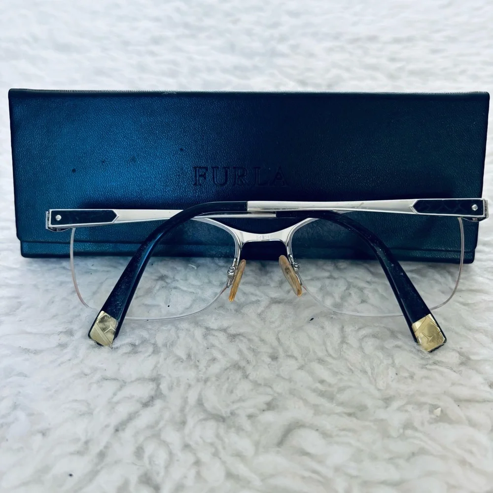Furla Women's Black Half-Rim col.0583 Glasses Frame Only w/ case